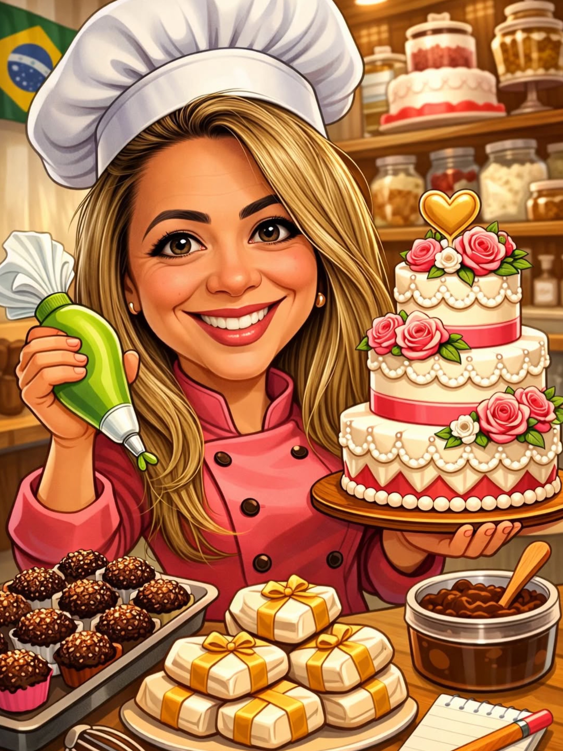 Vanessa Sulevis, founder of Sweet & Joy — custom cake maker and Brazilian sweets artisan in Kernersville, NC
